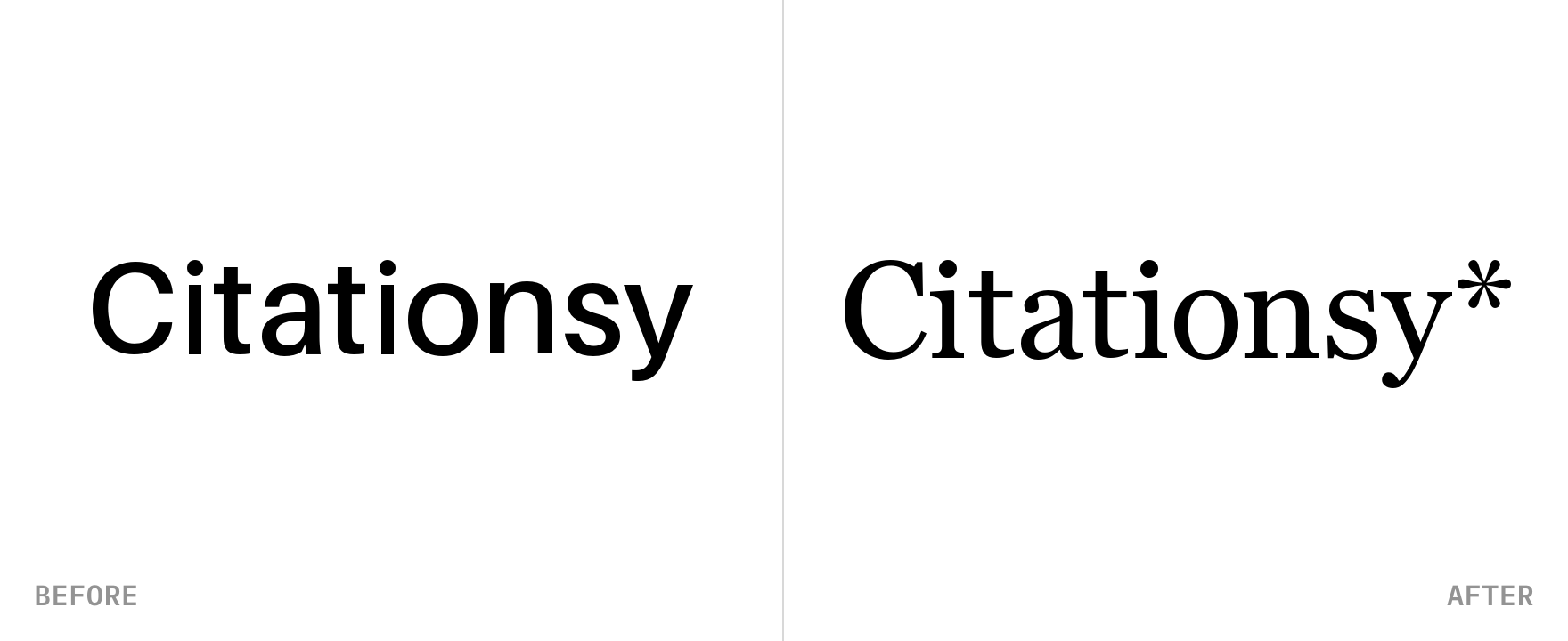 Comparison between Citationsy’s old and new logo