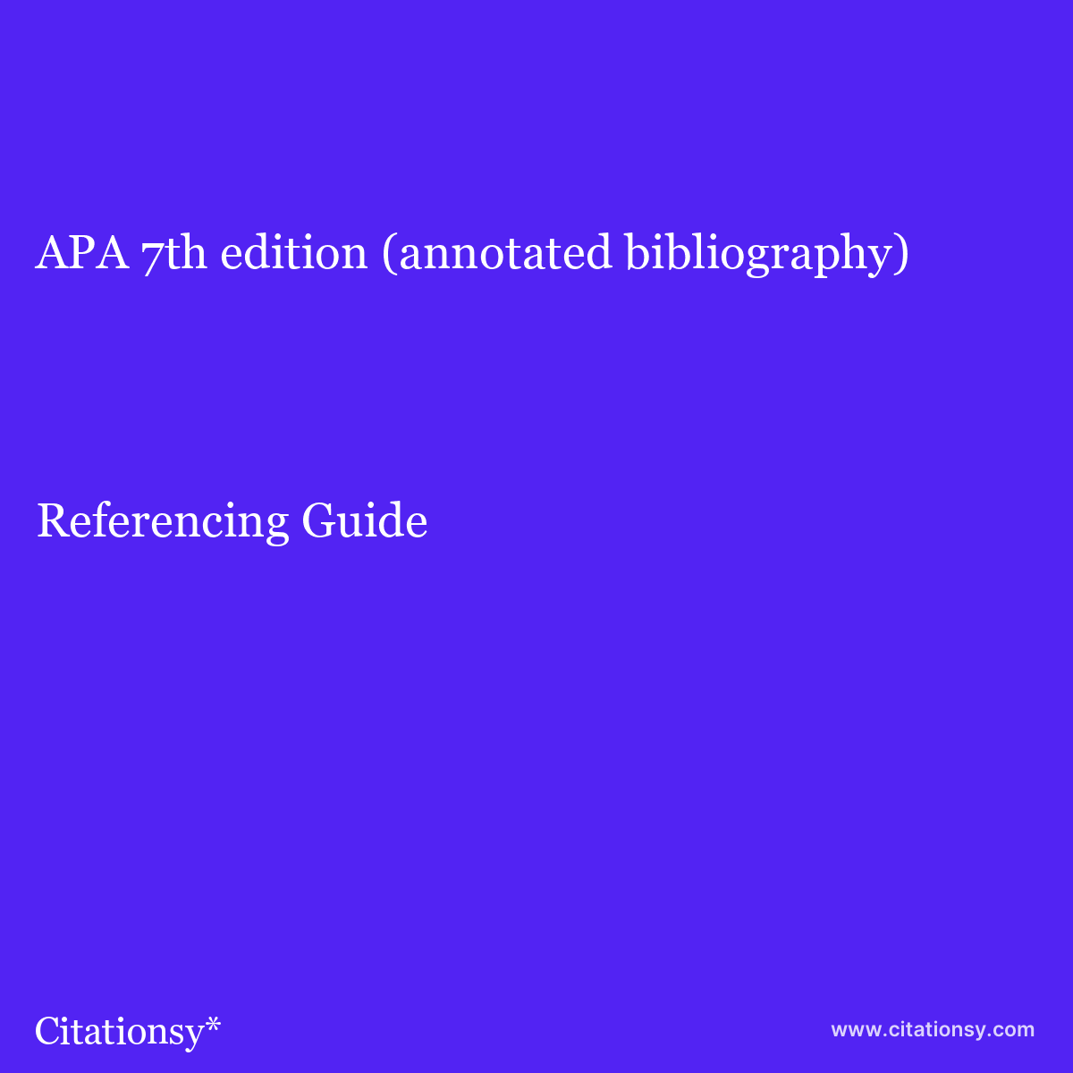 Annotated Bibliography Outline Template from citationsy.com