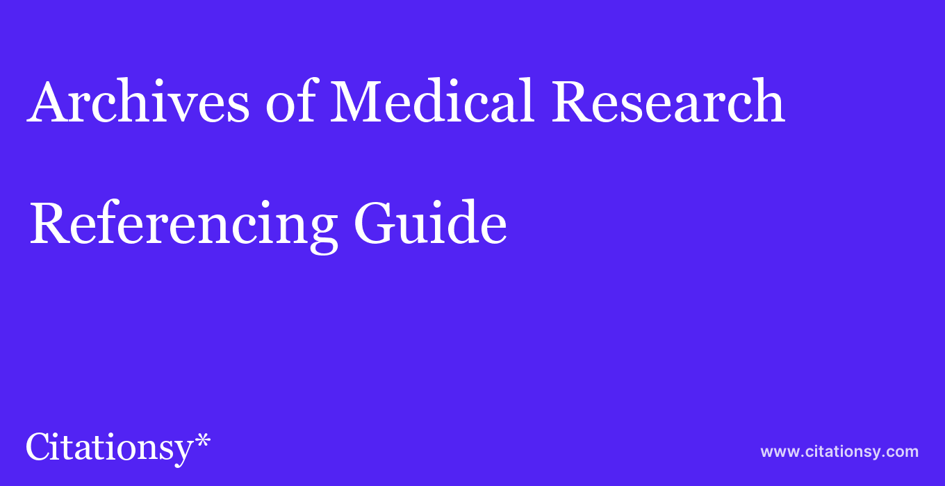medical research archives citation index