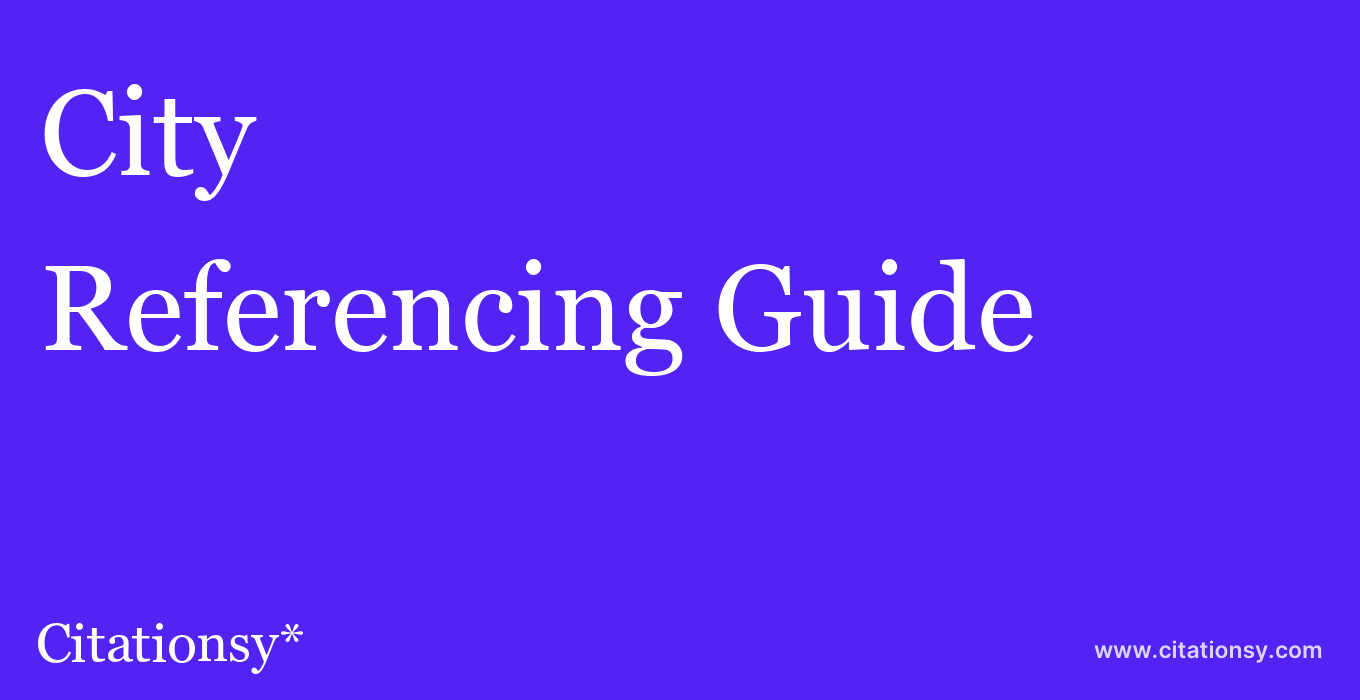 cite City  — Referencing Guide