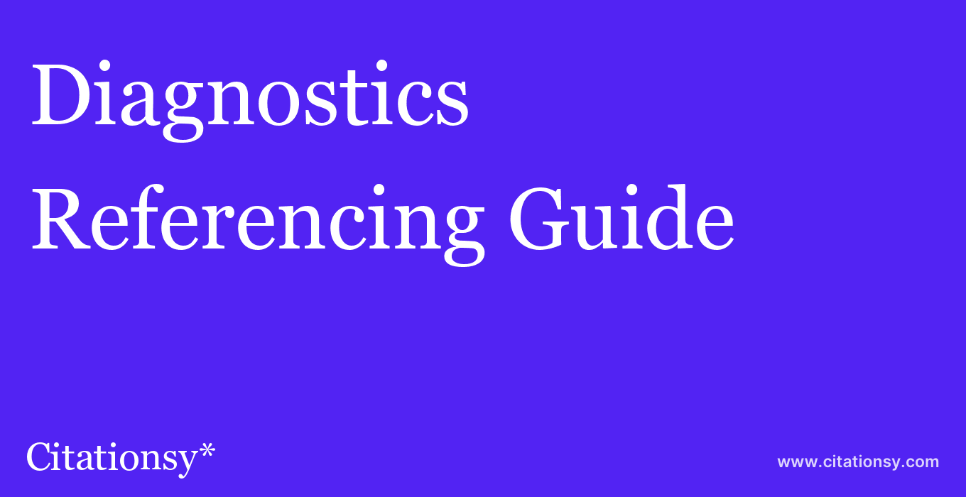 cite Diagnostics  — Referencing Guide