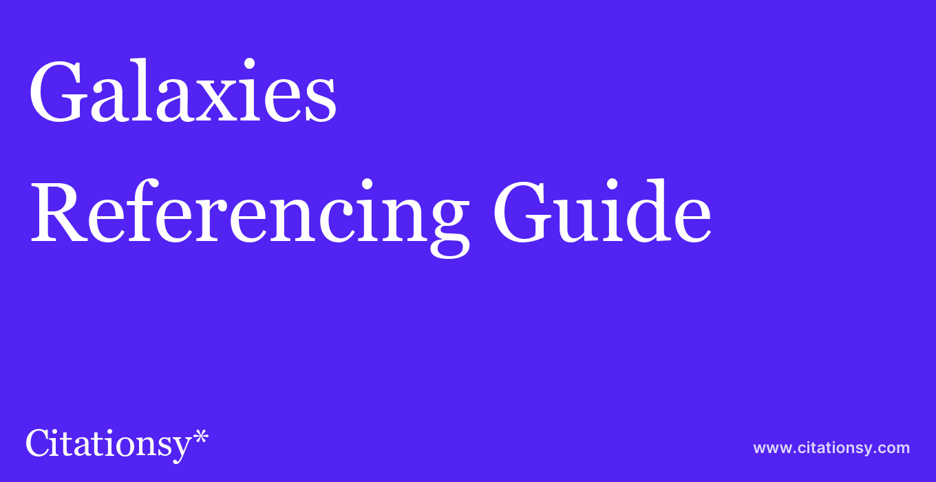 cite Galaxies  — Referencing Guide