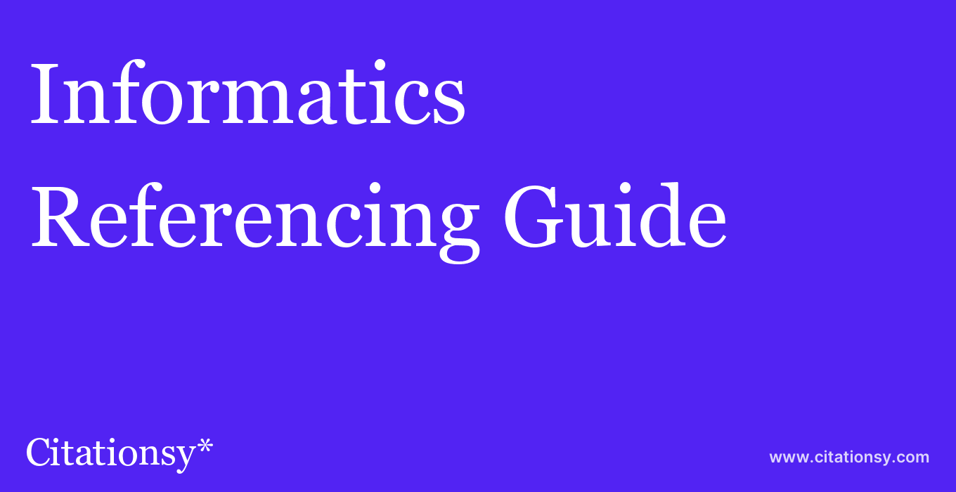 cite Informatics  — Referencing Guide