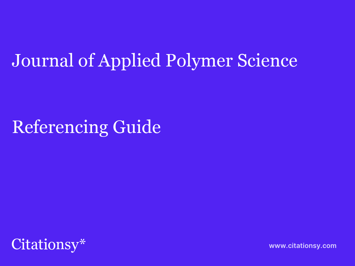 Journal of Applied Polymer Science