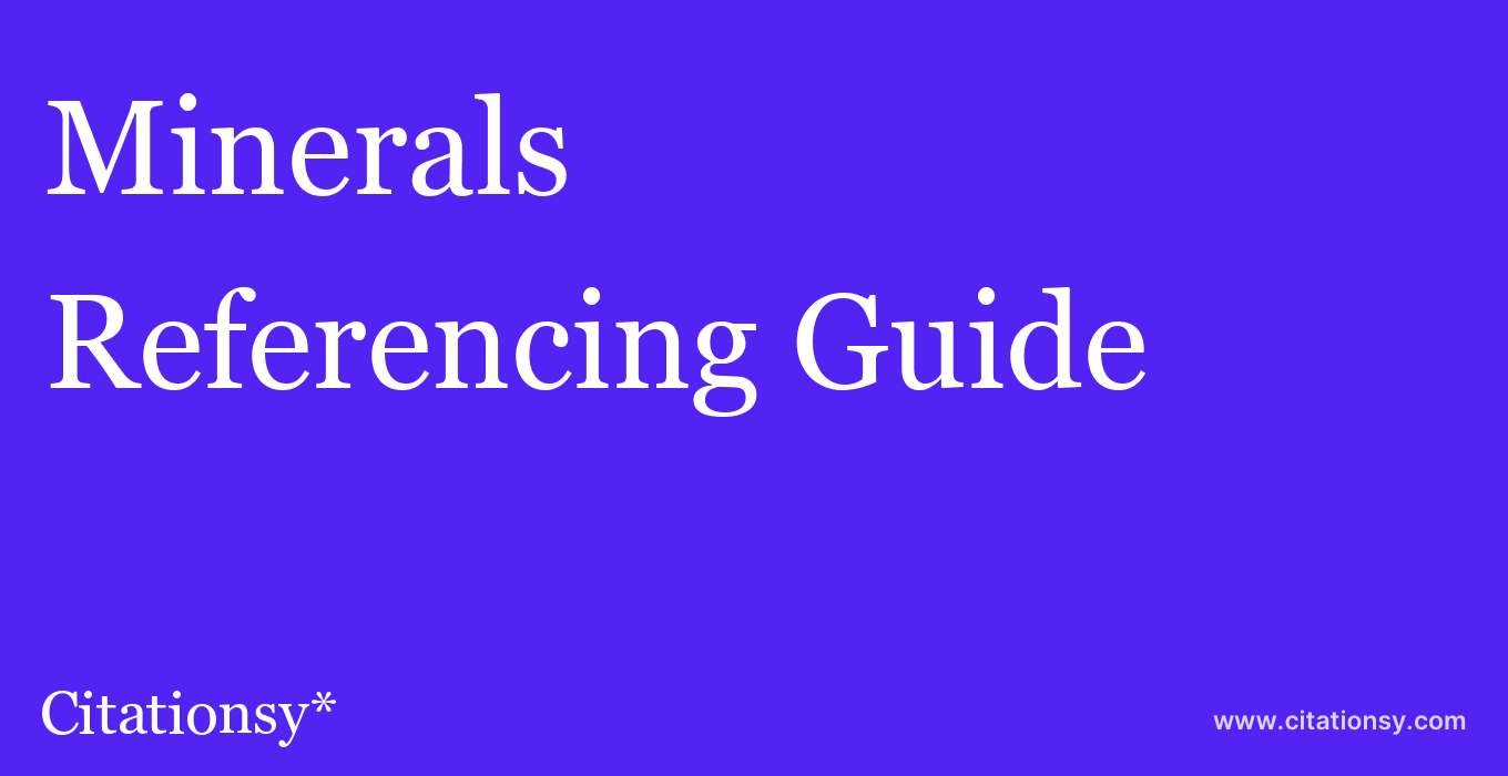 cite Minerals  — Referencing Guide