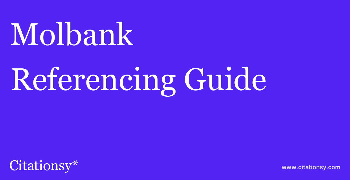 cite Molbank  — Referencing Guide