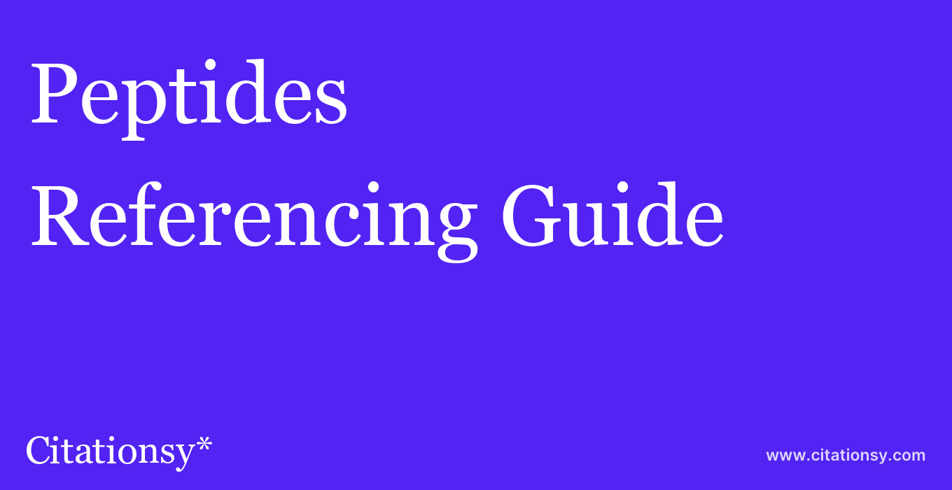 cite Peptides  — Referencing Guide