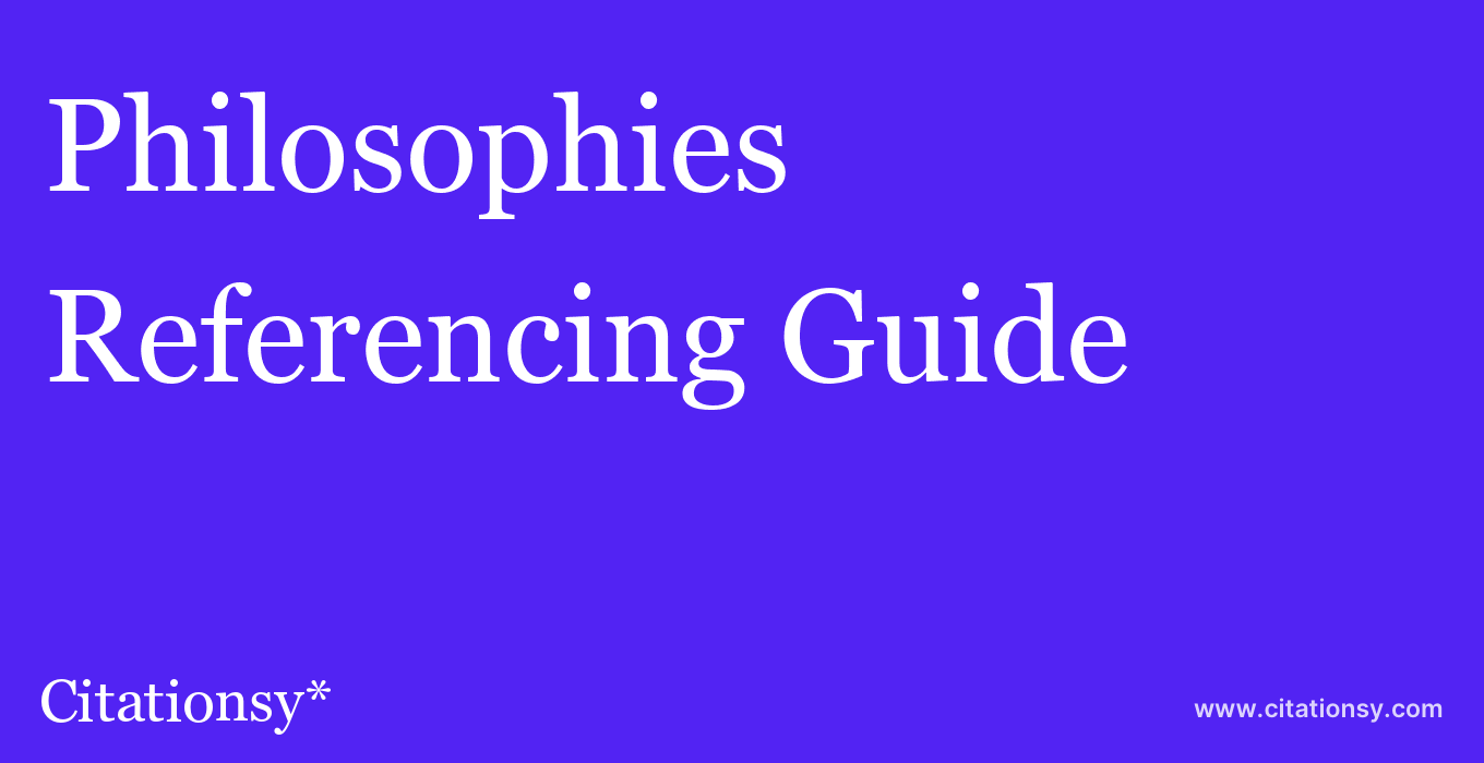 cite Philosophies  — Referencing Guide