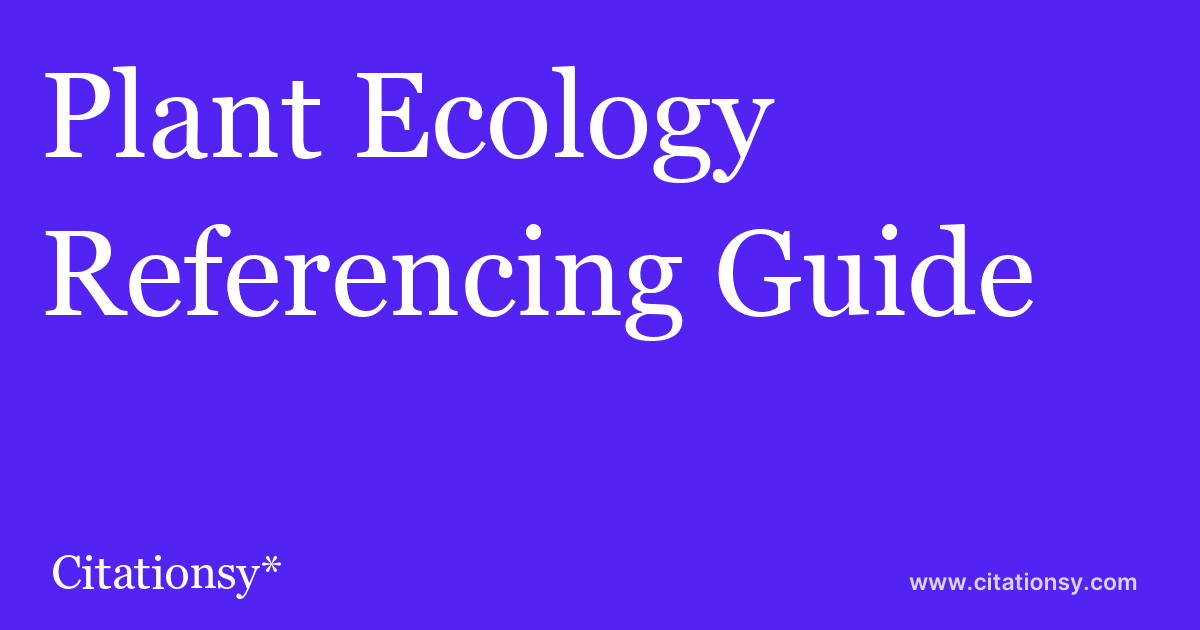 how to cite websites in ecology format