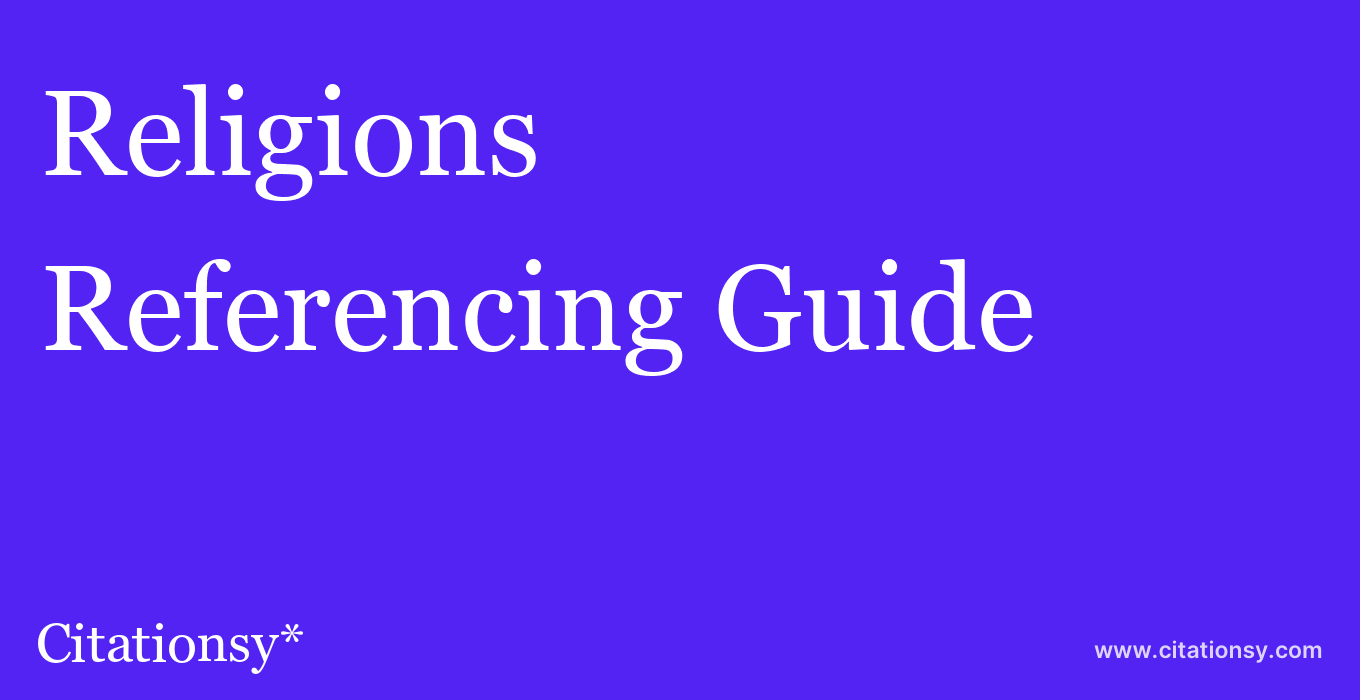 cite Religions  — Referencing Guide