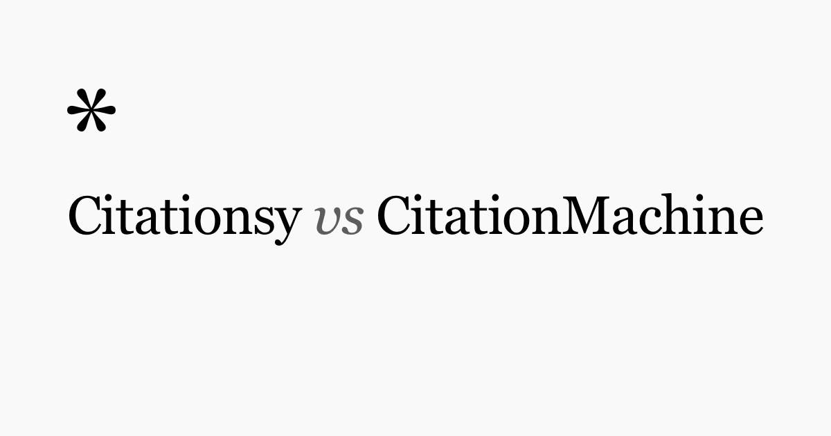 Citationsy Vs Citation Machine Citationsy